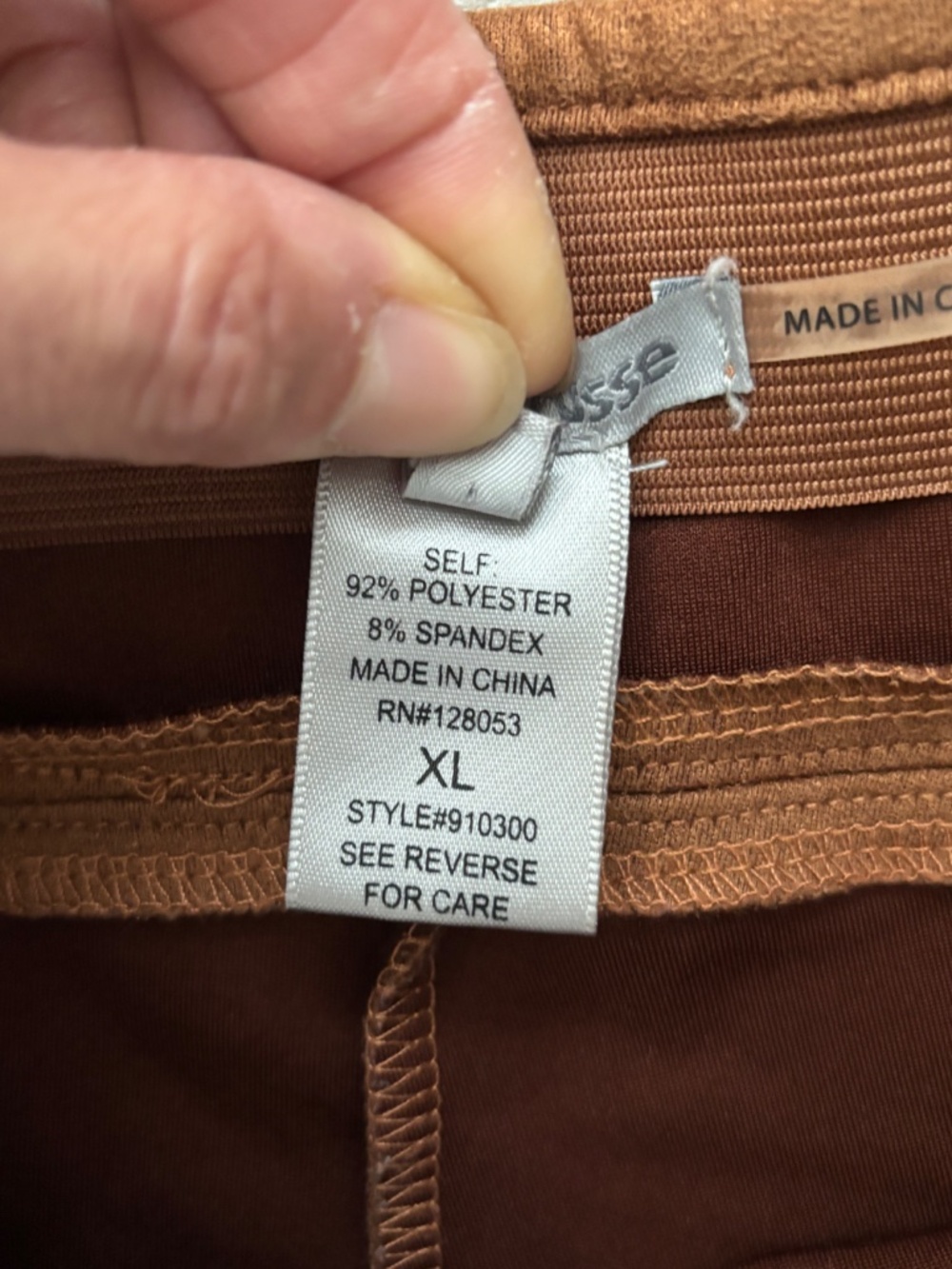 Charlotte Russe Y2K Brown Tan Faux Suede Stretch Pants Elastic Waist Zippers XL - Picture 5 of 9